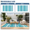 Outdoor Rug Waterproof Mat Outside Rugs for Patio Camping Balcony Modern Strip Plastic Straw Rug - 4 of 4