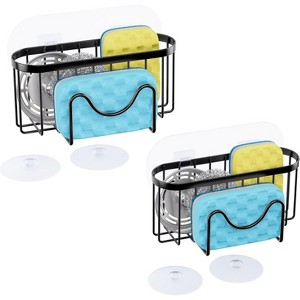 End Sink Clutter: The Ultimate Sink Caddy - 4-in-1 Holder for Sponge, Brush, Stopper & Scraper, 2 Easy Install Methods - 1 of 4