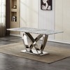 Dolonm 70" Modern Faux Marble Dining Table for 6 with Stainless Steel Base - 2 of 4