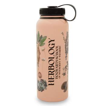 Silver Buffalo Harry Potter Herbology Floral Stainless Steel Water Bottle | Holds 42 Ounces