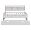 PAGED Twin Size Platform Bed Modern Wooden Bed Frame with Trundle, Open Shelves and Storage Drawers for Bedroom - 4 of 4