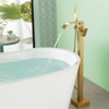Cobbe Floor Standing Tub Faucet with Swivel Spout Handheld Shower Shower and 59-Inch Hose Tub Filler Single Handle Brushed Gold - 3 of 4