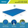 Bestway Flowclear Rectangle Pool Cover for Above Ground Swimming Pools with Drain Holes and Tie Down Ropes, Blue (Cover Only) (8 Pack) - 3 of 4