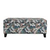 CAVINAS Rectangular Storage Ottoman Bench, Safe Hinges Ottoman with Storage, Upholstered Ottoman Foot Rest, Floral Pattern Entryway Benches - 3 of 4