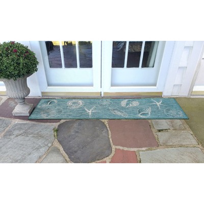 Aqua Splash Round Synthetic Indoor/Outdoor Rug