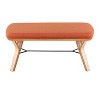 LumiSource 42" Folia Bench Polyester/Wood Natural/Orange: Entryway Seating, Removable Cushions, Seats 2 - 4 of 4