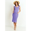 Hello Miz Women's Casual Ribbed Scoop Neck Cap Sleeve Maternity Dress - 3 of 3