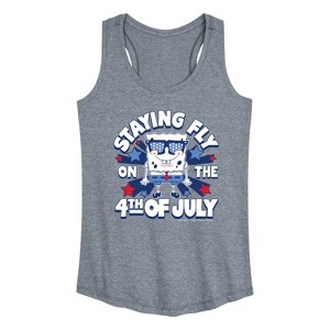 Women's - SpongeBob SquarePants - Fly on the 4th of July Graphic Racerback Tank - 1 of 4