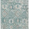 Pale Aqua And Copper Floral Medallion Washable Indoor Outdoor Area Rug - 4 of 4