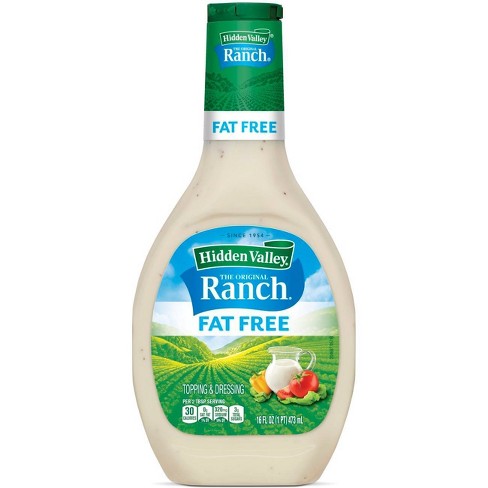 Hidden Valley Original Ranch Fat Free Salad Dressing Topping Gluten Free 16fl Oz Target