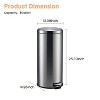 8 Gallon Stainless Steel Trash Can with Bamboo Lid, Soft-Close Pedal, Removable Bucket for Kitchen, Office - 3 of 4