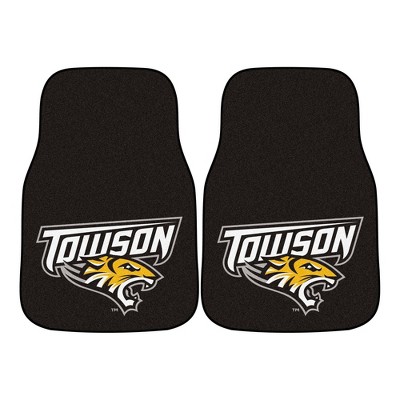 NCAA University of Towson Tigers Carpet Car Mat Set - 2pc