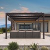 Purple Leaf Louvered Pergola with Retractable Roof, Adjustable Aluminum Hardtop Gazebo for Patio - 2 of 4