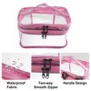 Unique Bargains Double Layer Makeup Bag Cosmetic Travel Bag Case Make Up Organizer Bag Clear Bags for Women 1pcs - 3 of 4