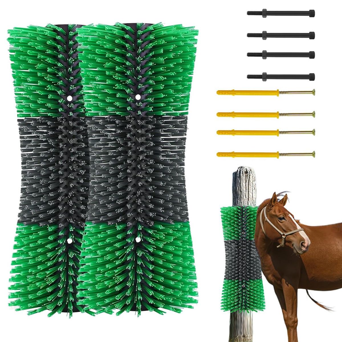 Livestock Scratching Brush, Horse Brushes for Grooming, Itch Relief Horse Scratcher Brushes Kit