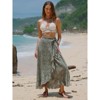 EXLURA Womens Floral Print High Waisted Wrap Long Maxi Skirts Ruffle Hem Self Tie Knot Summer Chiffon Midi Skirts 2025 - 2 of 4