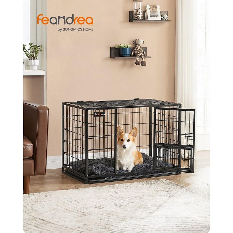 Feandrea Heavy-Duty Dog Crate, Metal Dog Kennel and Cage with Removable Tray, for Small and Medium Dogs, 2 of 9