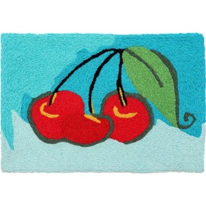 Jellybean Luscious Cherries 20"x30" Accent Mat – Vibrant & Washable Doormat for Indoor/Outdoor Use - 1 of 3