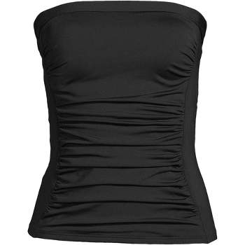 Lands' End Women's Dd-cup Chlorine Resistant Tie Front Underwire Tankini  Swimsuit Top Adjustable Straps - 4 - Black : Target