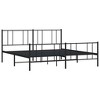 vidaXL Black King Metal Bed Frame with Headboard & Slats, No Mattress, Easy Assembly - 2 of 4