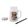 Silver Buffalo Harry Potter Hogwarts Crest 21 Ounce Glass Mason Jar With  Lid And Straw : Target