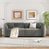 87" Curved Contemporary Sofa in Sleek Grey: Plush Seating, Streamlined Design, and Durable Frame C Ideal for Stylish Living Spaces - 2 of 4