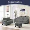 Mjkone 76" Comfort L-Shaped Sectional Sofa Set,Corduroy 3-Seater with Moveable Storage Ottoman/Loveseat/Single Sofa Couch - 3 of 4