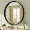 Apmir Round High Quality Aluminum Alloy Framed French Cleat Mounted Wall Decor Bathroom Vanity Mirror in matte black with 5-Year Warranty - 4 of 4