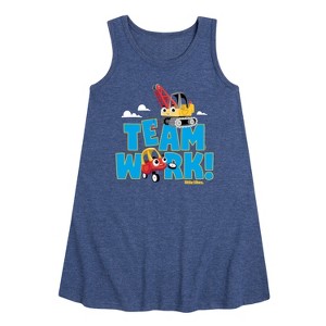 - Little Tikes - Teamwork Makes the Dream Work Graphic Sleeveless Aline Dress - 1 of 4