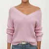 Anna-Kaci Women's Off-Shoulder Knit Sweater with Pointelle Sleeves and Relaxed Fit - 2 of 4