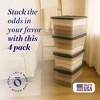 HOMZ 56-Quart Clear Stackable Plastic Storage Containers, Gray Lid, 4 Pack - 2 of 4