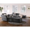 Grey 7-Seat U-Shaped Sectional Sofa - Modular chenille sleeper with ottomans, storage seats & chaise for living room. - 3 of 4
