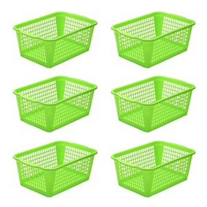 YBM HOME Plastic Perforated Storage Basket Bin Office Drawer, Shelf Desktop CountertopTray Organizer 32-1184, Pack of 6 - 1 of 4