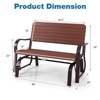Costway Outdoor Patio Swing Porch Rocker Glider Bench Loveseat Garden Seat Steel New Borwn/Green - 3 of 4
