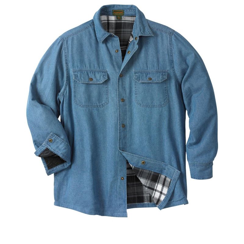 Boulder Creek by KingSize Men's Big & Tall Flannel-Lined Twill Shirt Jacket by, 1 of 2