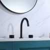 BWE 8 in. Widespread 2-Handle High-Arc Bathroom Faucet in Matte Black - 2 of 4