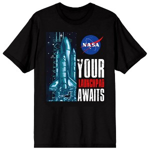 NASA Your Launchpad Awaits Men’s Black Short Sleeve Tee - 1 of 4