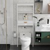 AndMakers 23.62 in. W. x 7.87 in. D x 64.96 in. H White Wood Linen Cabinet with 2 Open Shelves - 2 of 4