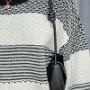 Women's Black & White Colorblock Mixed Pattern Knit Sweater - Cupshe - 2 of 4