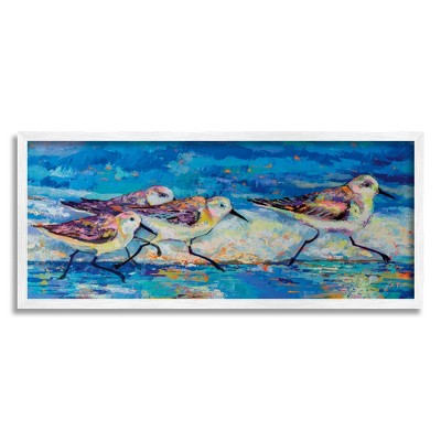 Stupell Industries Sandpipers Walking Beach Shoreline Framed Giclee Art