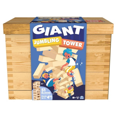 60 BLOCKS TIC TAC GIANT TOPPLING TUMBLING TOWER with Bonus Rules Card and  Dice Timber Game Stacks to 6 feet Its Just like the Classic game with a  twist of tic tac