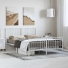vidaXL White Metal Full Bed Frame with Headboard & Footboard,  Heavy-Duty, No Mattress - 3 of 4