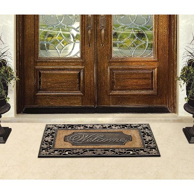 A1HC Rubber and Coir Door Mat 23"x38", Thick Durable Welcome Doormat for Indoor Outdoor Entrance