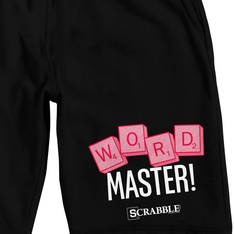 Scrabble Word Master Men's Black Sleep Pajama Shorts, 2 of 3