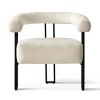 Boucle Accent Chair,Upholstered Accent Chair With Curved Backrest Armrest For Living Room Bed Room-Tanpinhause - 2 of 4