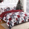 Christmas Duvet Cover Set with 2 Pillowcases, Christmas Plaid Duvet Cover Queen Duvet Covers with Button Closure Xmas Bedding Gift - 2 of 4