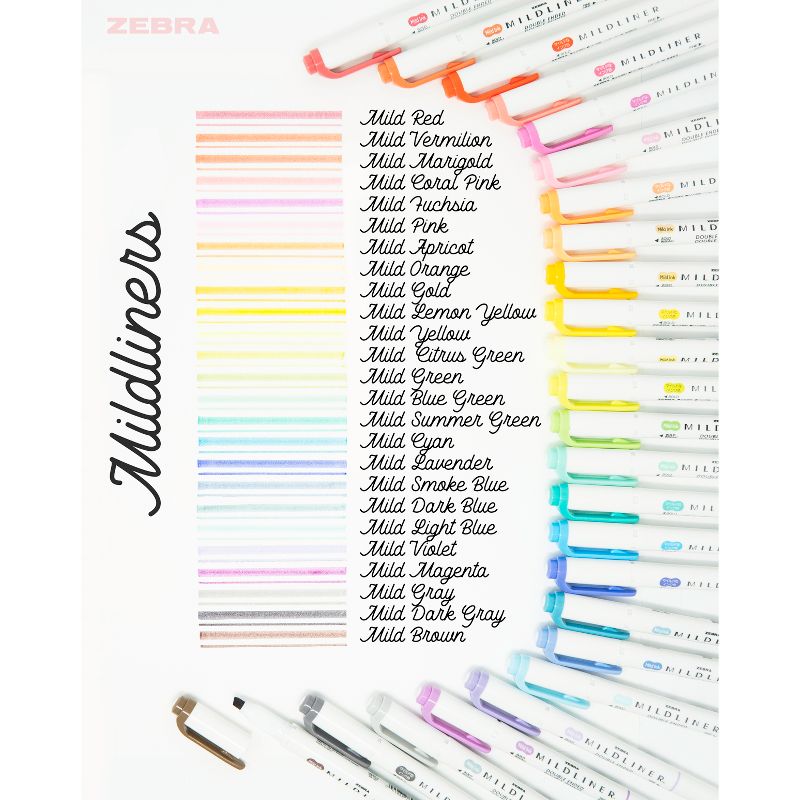 Zebra 25ct Mildliner Dual-tip Creative Markers Assorted Colors, 3 of 12