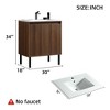 Cesicia 29'' Black Modern Bathroom Vanity with Ceramic Sink, Vintage Minimalist Bathroom Cabinet, Large Storage Space - 2 of 4