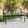 Tangkula 51" Metal Garden Bench Patio Slatted Bench for 2-3 People & Park-Style Loveseat - 3 of 4
