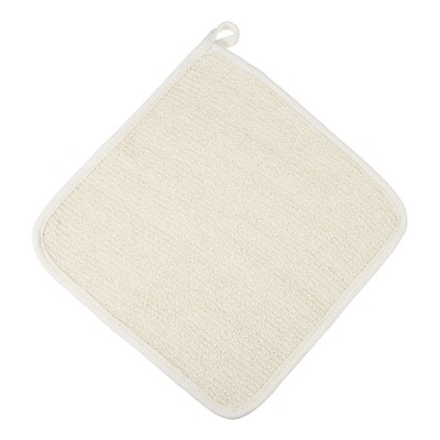 Unique Bargains Elasticity Body Scrub Towel for Shower 9.84"x9.84" Beige 1 Pc